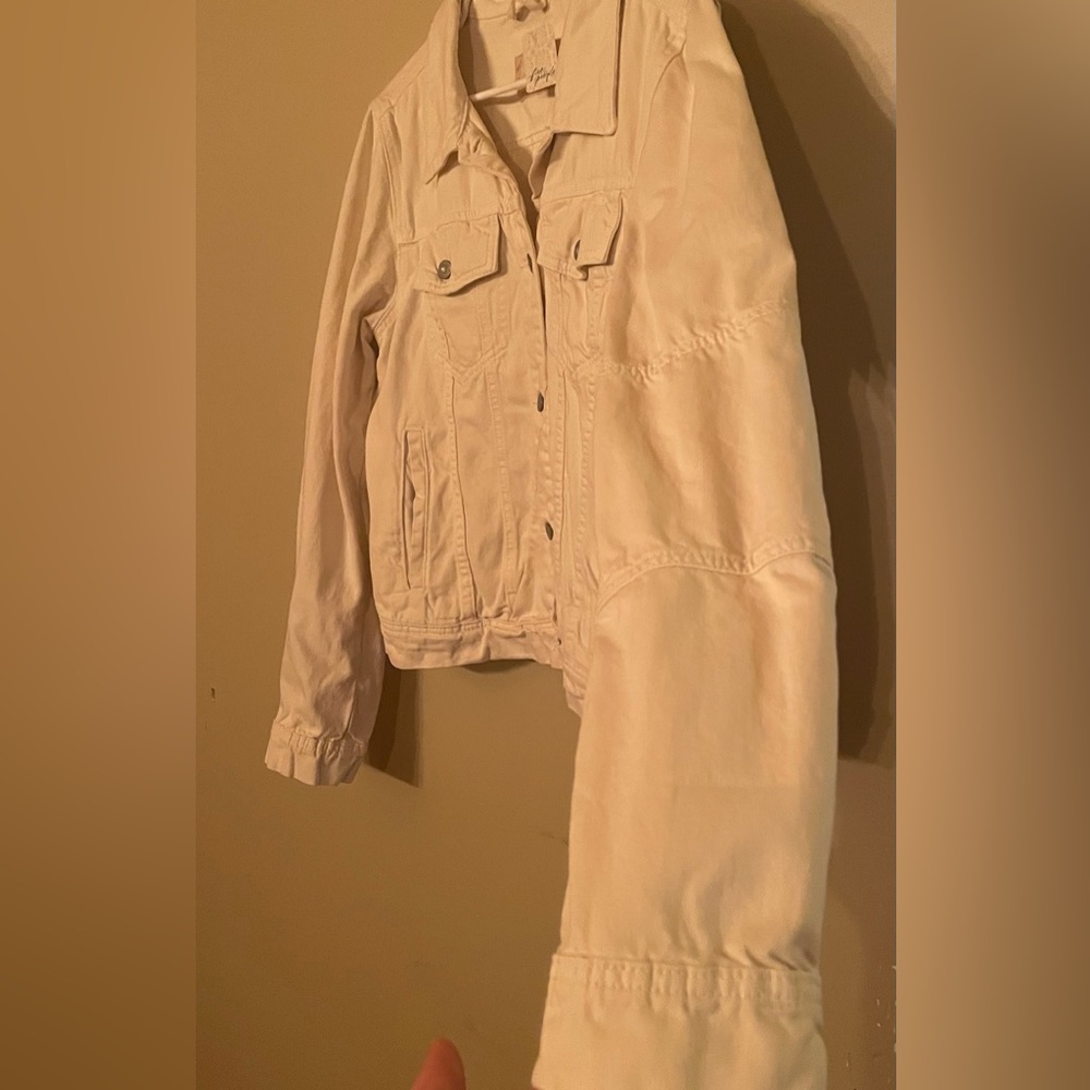 Women's Free People (We The Free) XL Off White/Cream Color Denim (Jean) Jacket